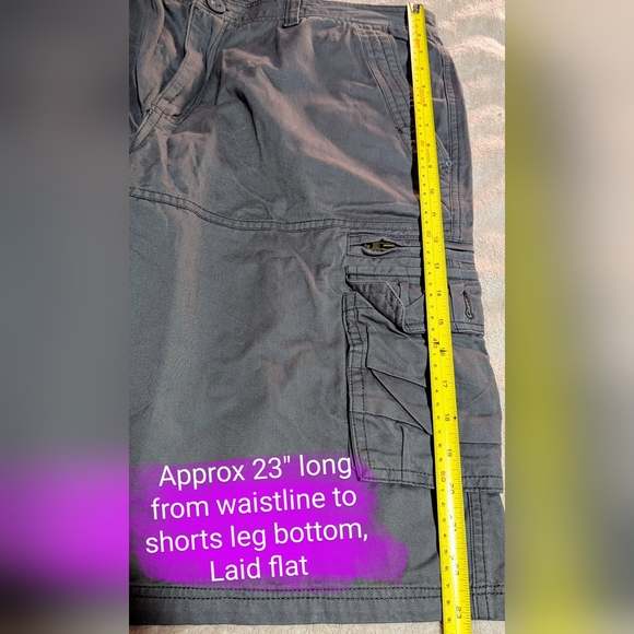 Linvich size 40* BNWOT, men's grey cargo shorts, lots of pockets - Picture 6 of 13